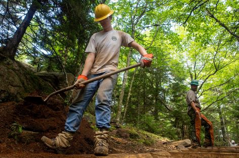 working with shovel