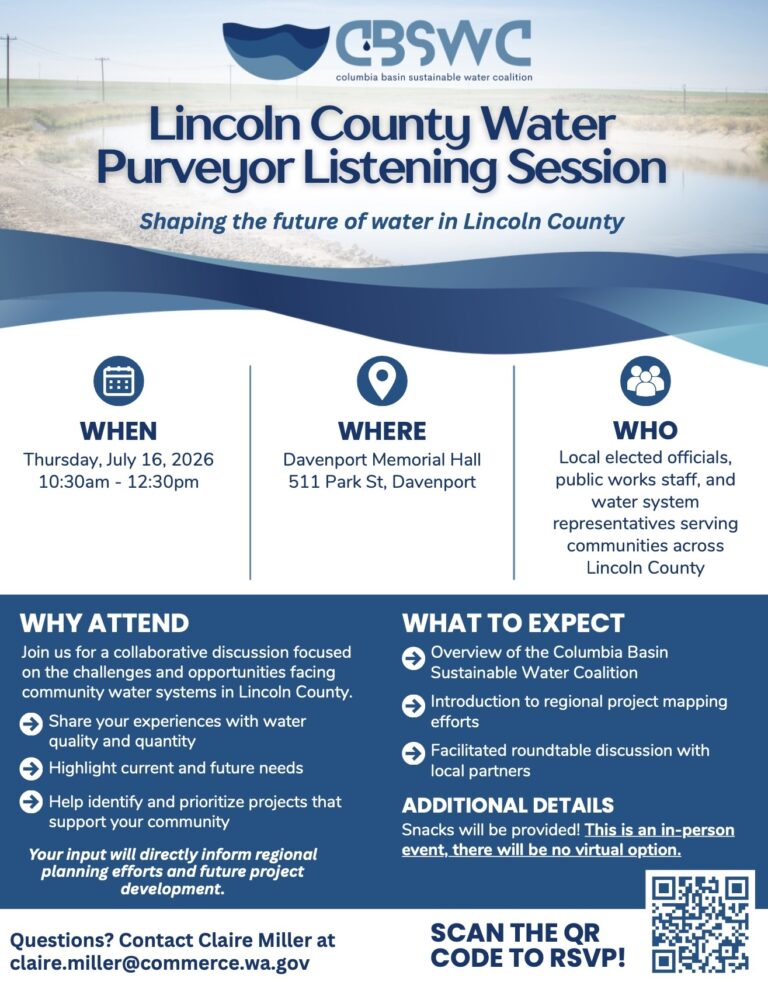 Save the Date! Lincoln County Water Purveyors Listening Session